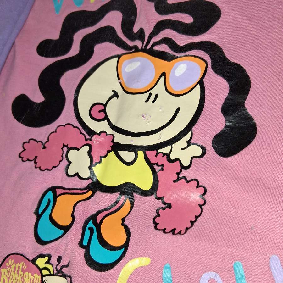 Vintage Bubblegum Girls Long Sleeve Top 6–8 Years | Y2K Cotton Graphic Kids Shirt