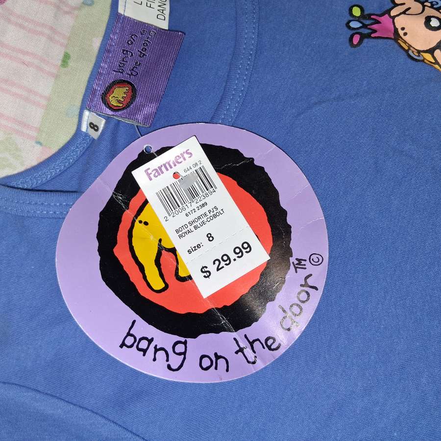 Vintage 2004 Bang On The Door Groovy Chick Pyjama Set Age 8 | Deadstock BNWT Drama Queen