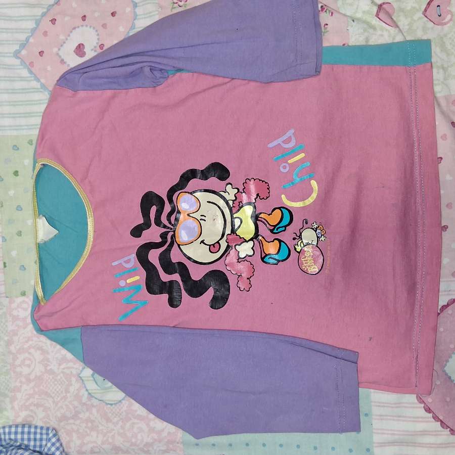Vintage Bubblegum Girls Long Sleeve Top 6–8 Years | Y2K Cotton Graphic Kids Shirt
