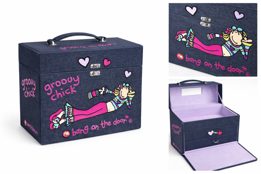 Groovy Chick Denim Make-Up Train Case (2006) – Rare Deadstock Storage Box