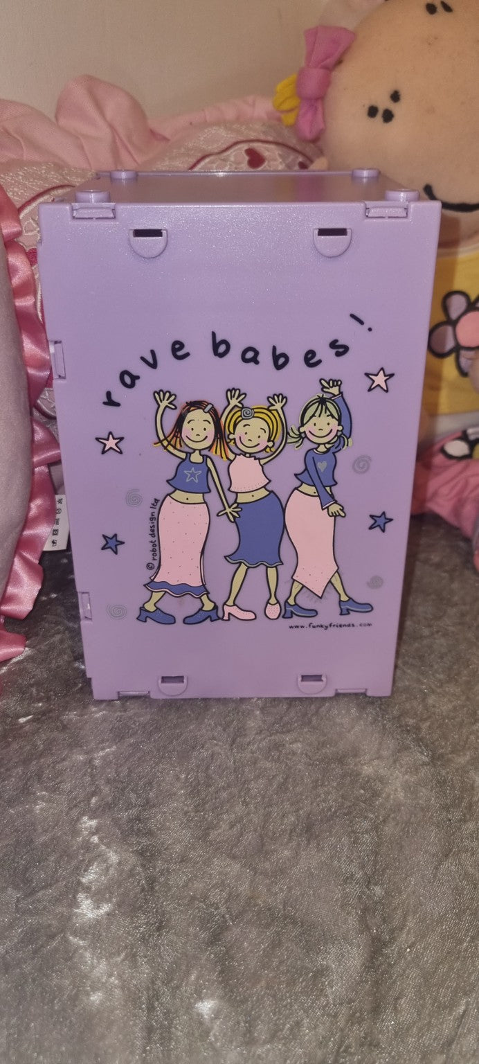 Funky Friends “Rave Babes” CD Storage Box – 1990s Deadstock