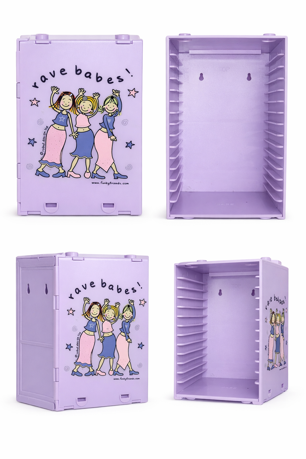 Funky Friends “Rave Babes” CD Storage Box – 1990s Deadstock