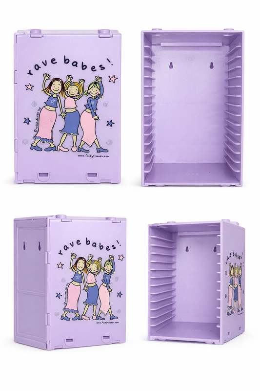 Funky Friends “Rave Babes” CD Storage Box – 1990s Deadstock