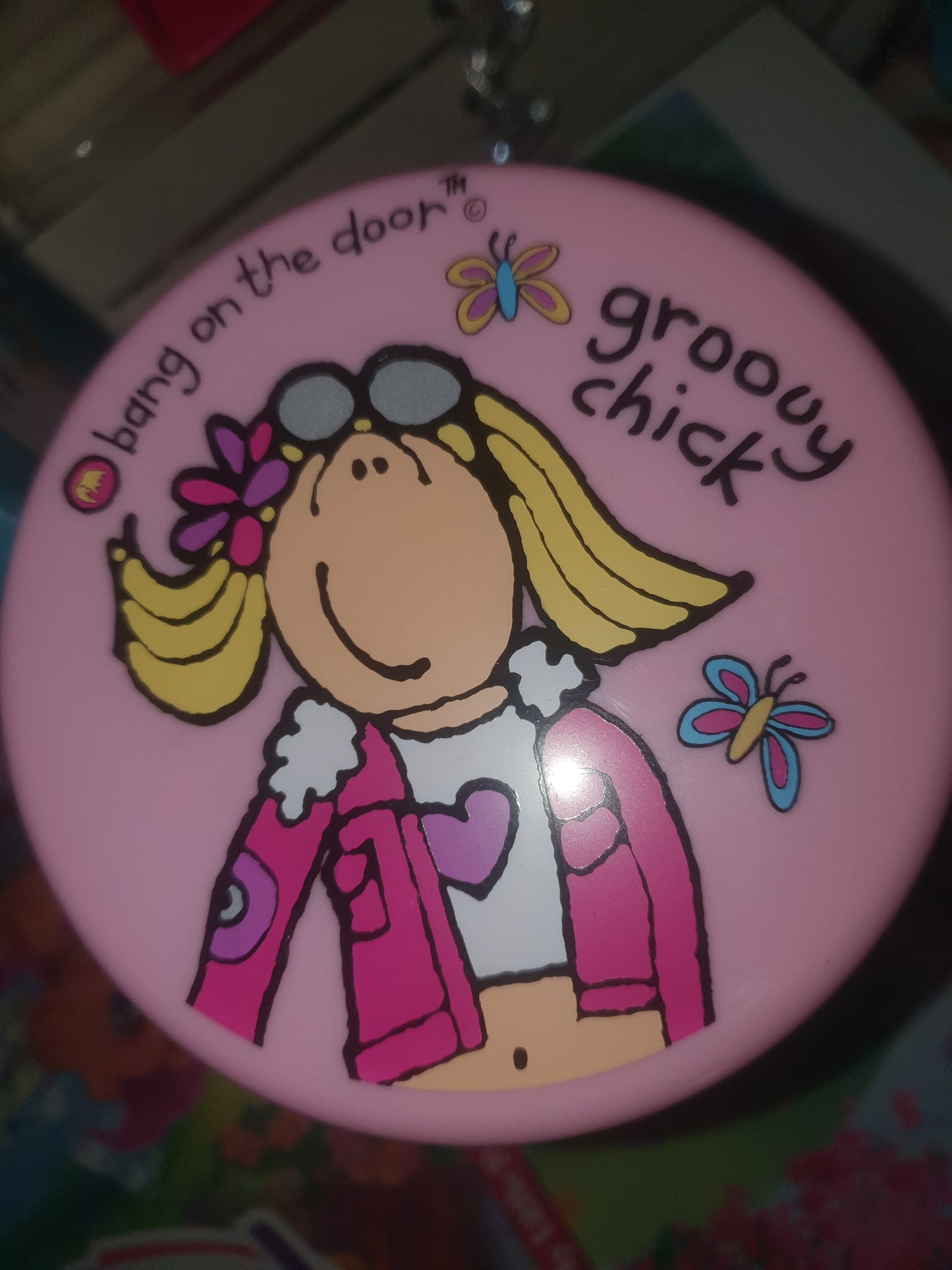 Groovy chick bathroom tidy set.