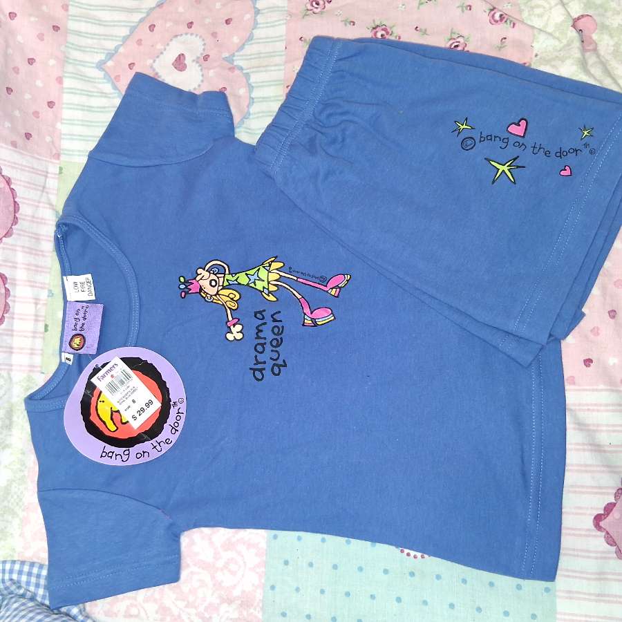 Vintage 2004 Bang On The Door Groovy Chick Pyjama Set Age 8 | Deadstock BNWT Drama Queen