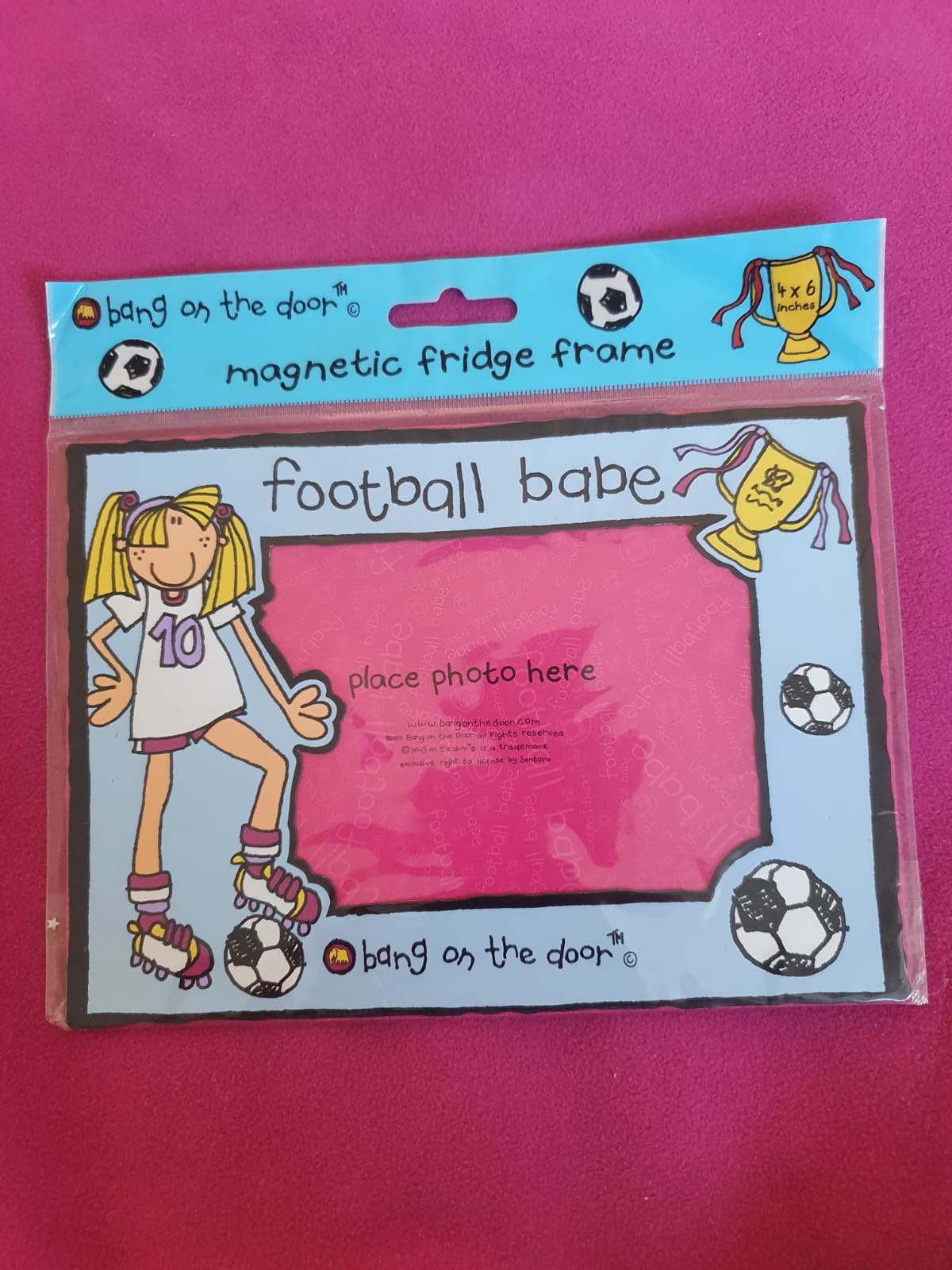 Bang On The Door “Football Babe” Magnetic Fridge Frame – Vintage Y2K