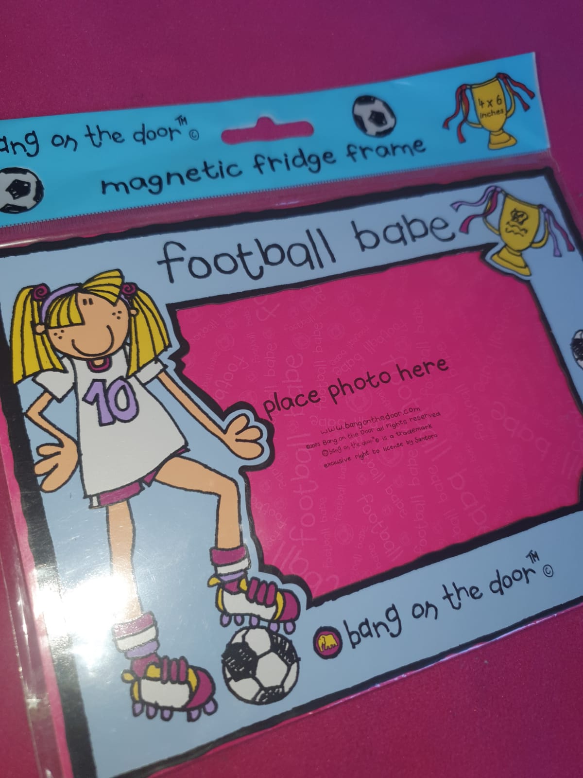 Bang On The Door “Football Babe” Magnetic Fridge Frame – Vintage Y2K