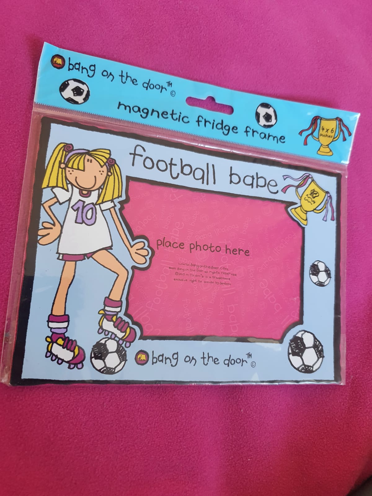 Bang On The Door “Football Babe” Magnetic Fridge Frame – Vintage Y2K