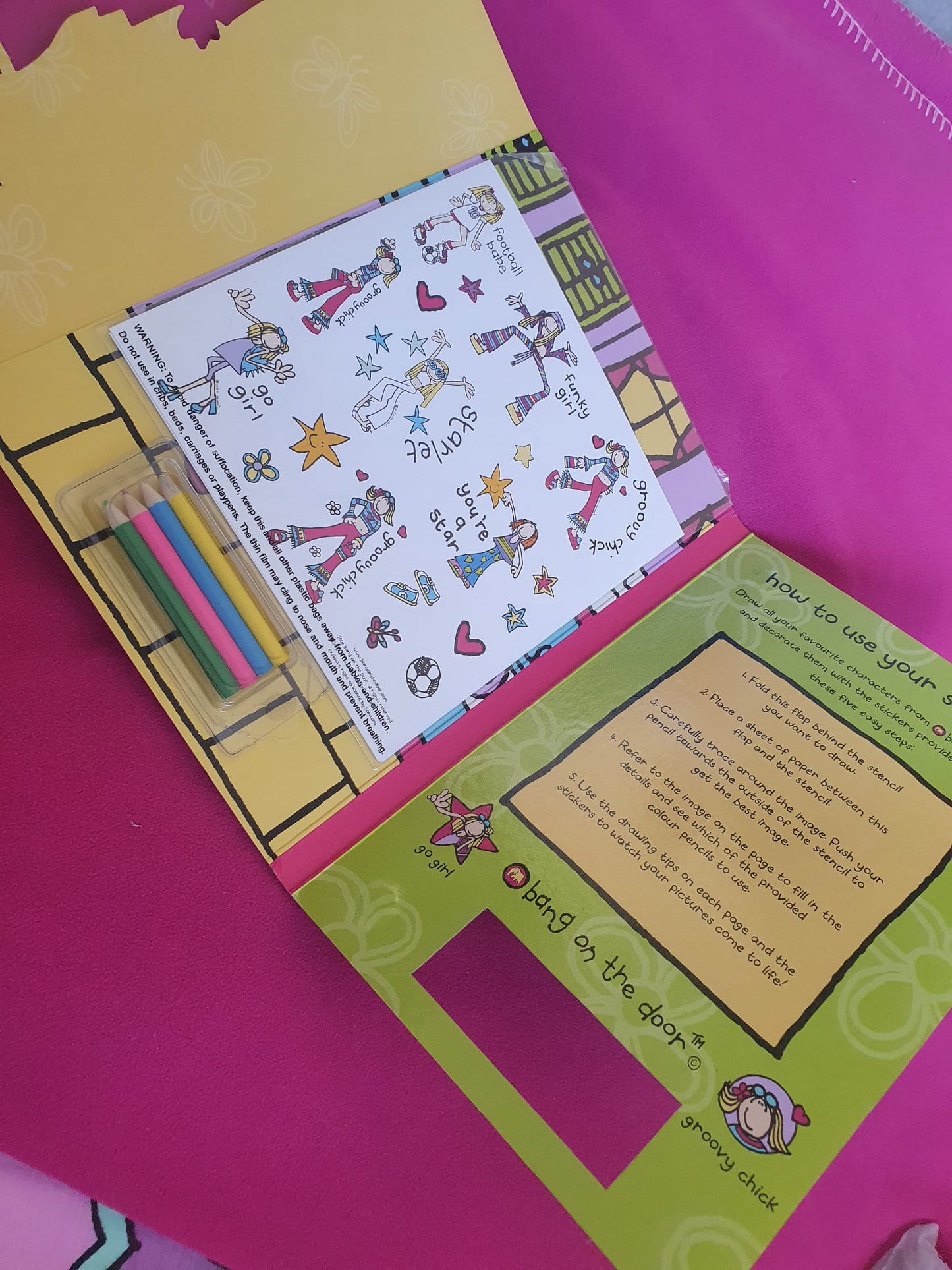 Groovy Chick Stencil Hardback.