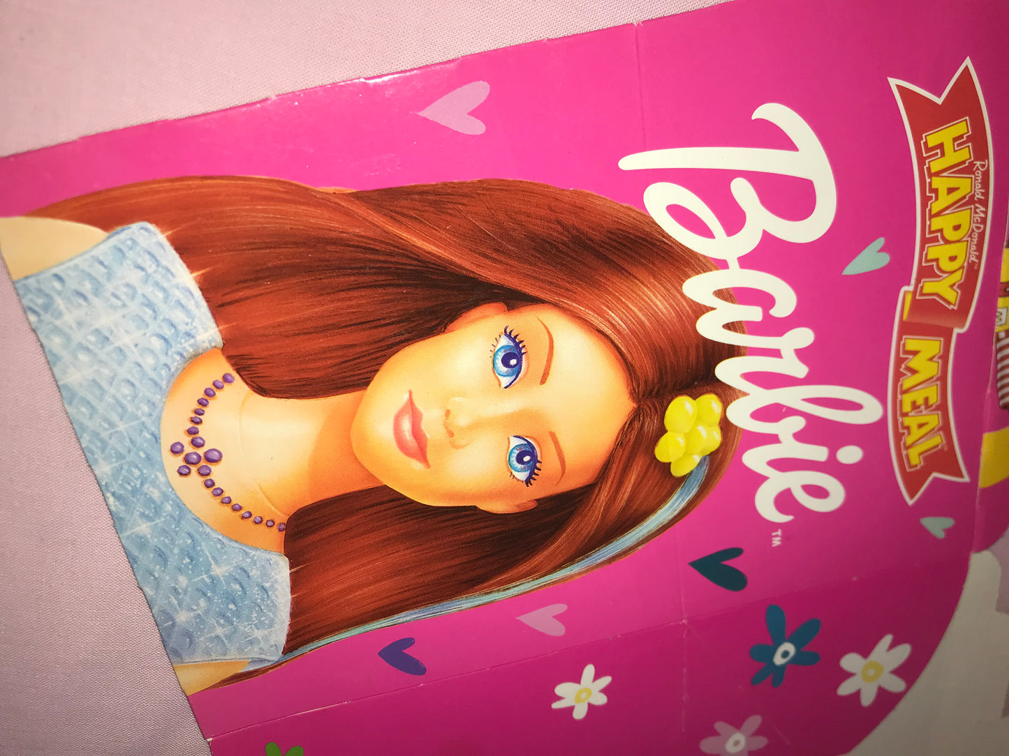 Vintage barbie happy meal box.