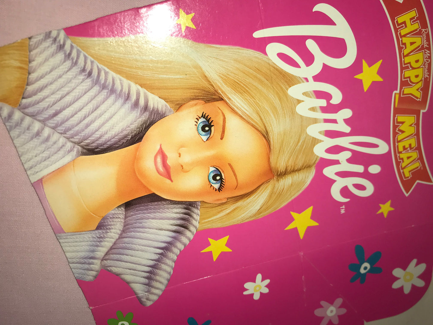 Vintage barbie happy meal box.