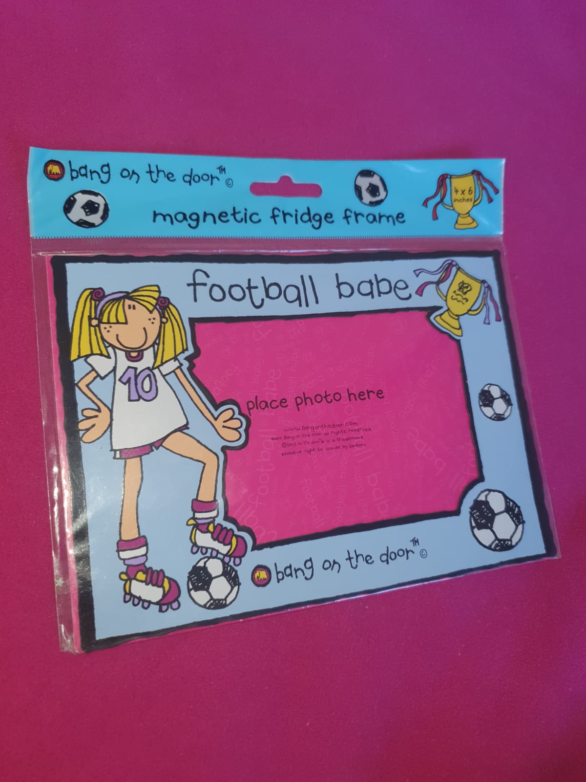 Bang On The Door “Football Babe” Magnetic Fridge Frame – Vintage Y2K